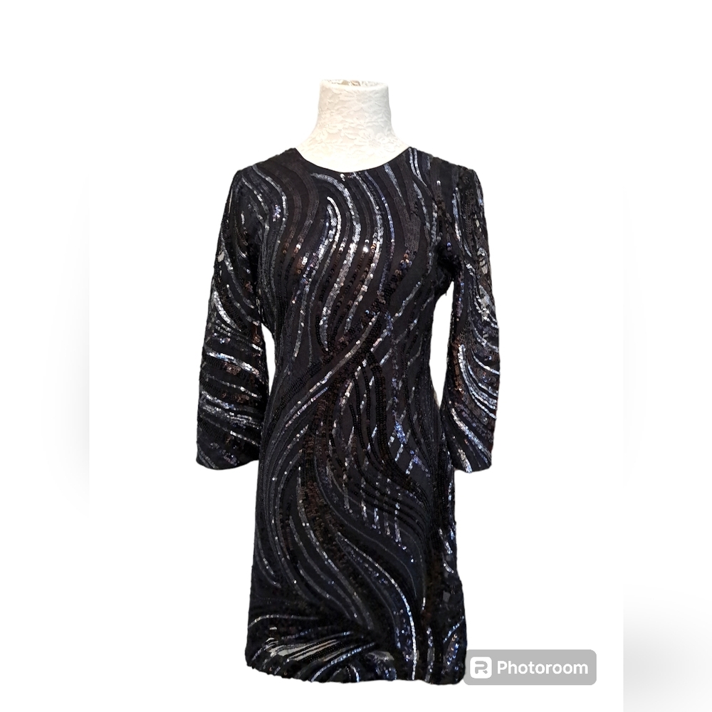 Express Women Black  Sequin Cocktail Dress Size 6